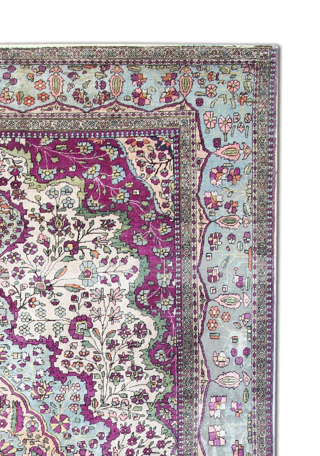 Antique Silk Rug Handwoven Mohtasham Living Room Carpet photo Textiles