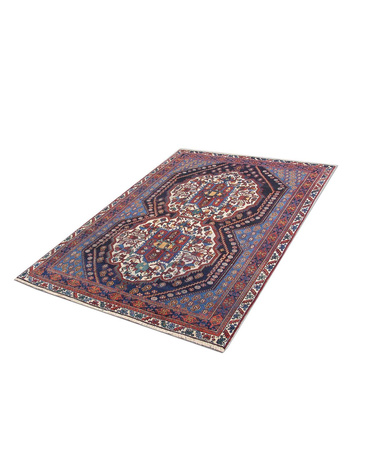 Handmade Antique Wool Rug Traditional Carpet Blue Living Room Rug photo for sale