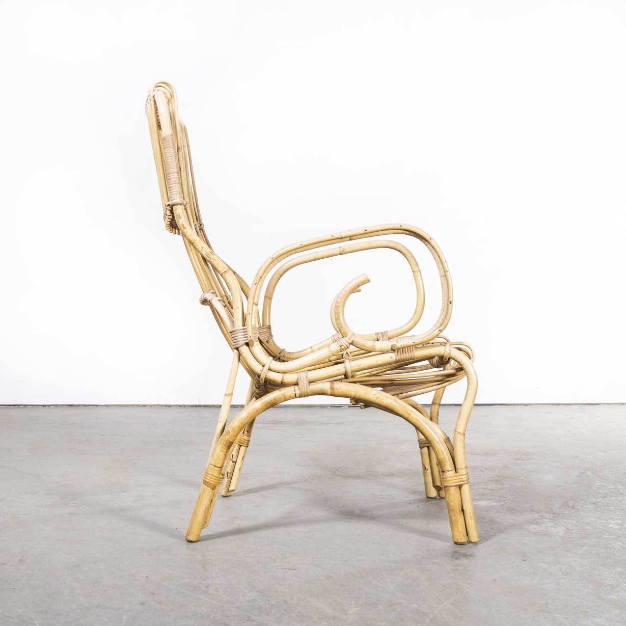 1970’s Italian Rattan Armchair – Franco Albini photo for sale