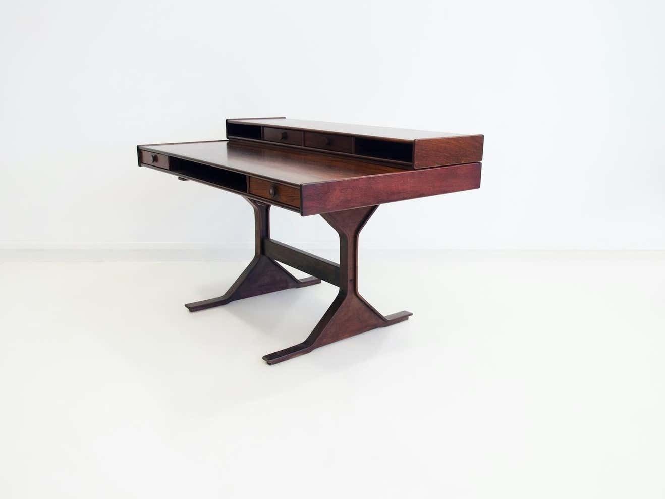 Gianfranco Frattini For Bernini Wooden Desk With Storage Compartments photo Furniture