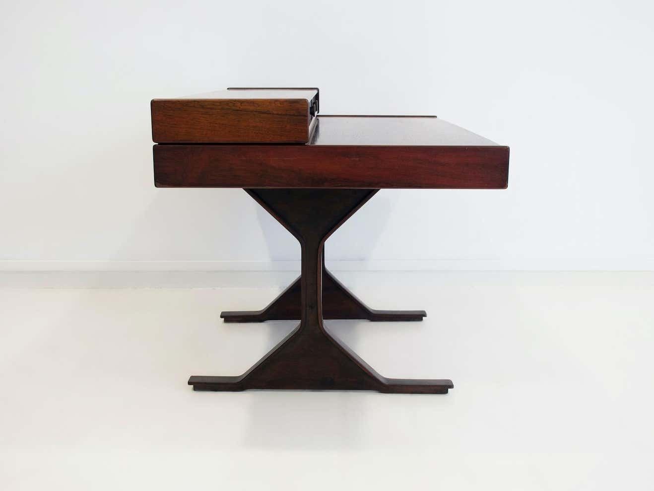 Furniture Gianfranco Frattini For Bernini Wooden Desk With Storage Compartments photo