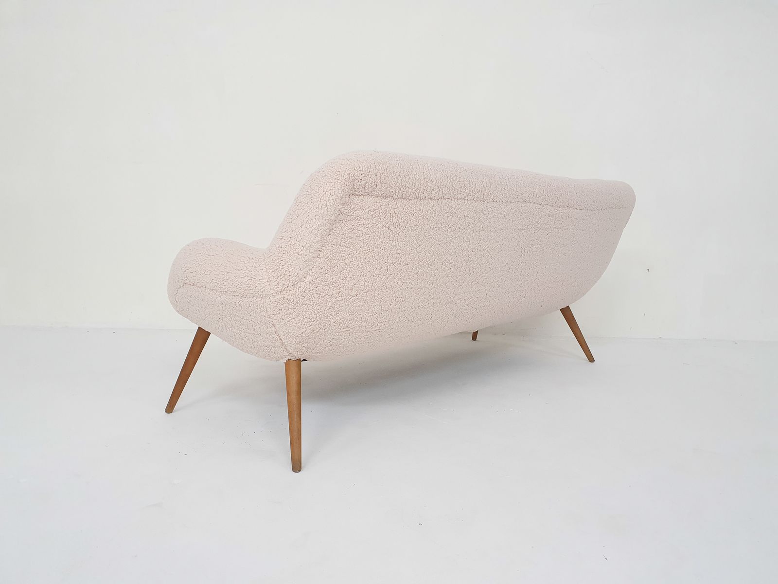 Scandinanvian Modern Cocktail Sofa In Boucle, Denmark 1960's photo 4108.415999999999
