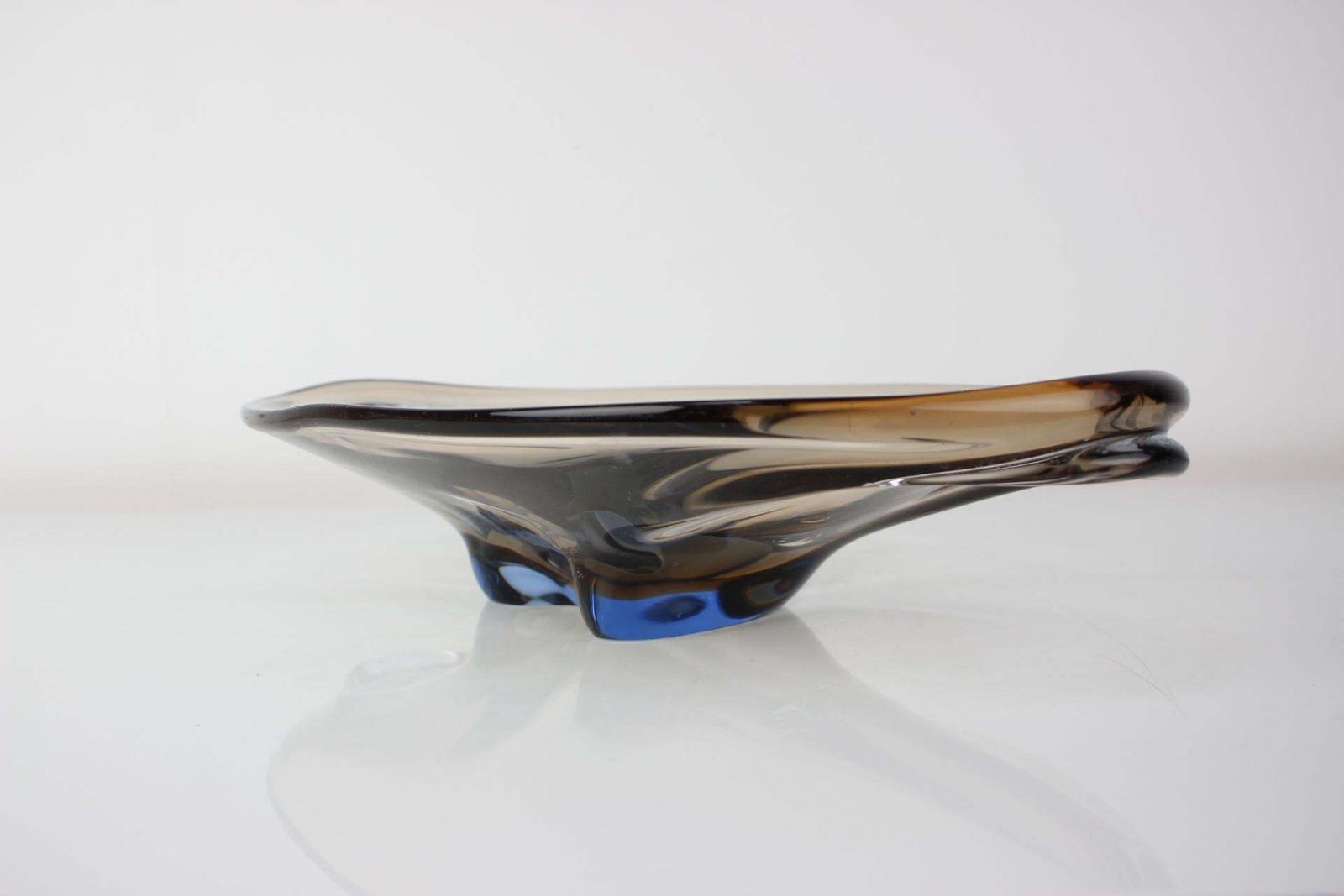 Mid Century Art Glass Bowl By Zelezno Borske Sklo, 1960's photo furniture