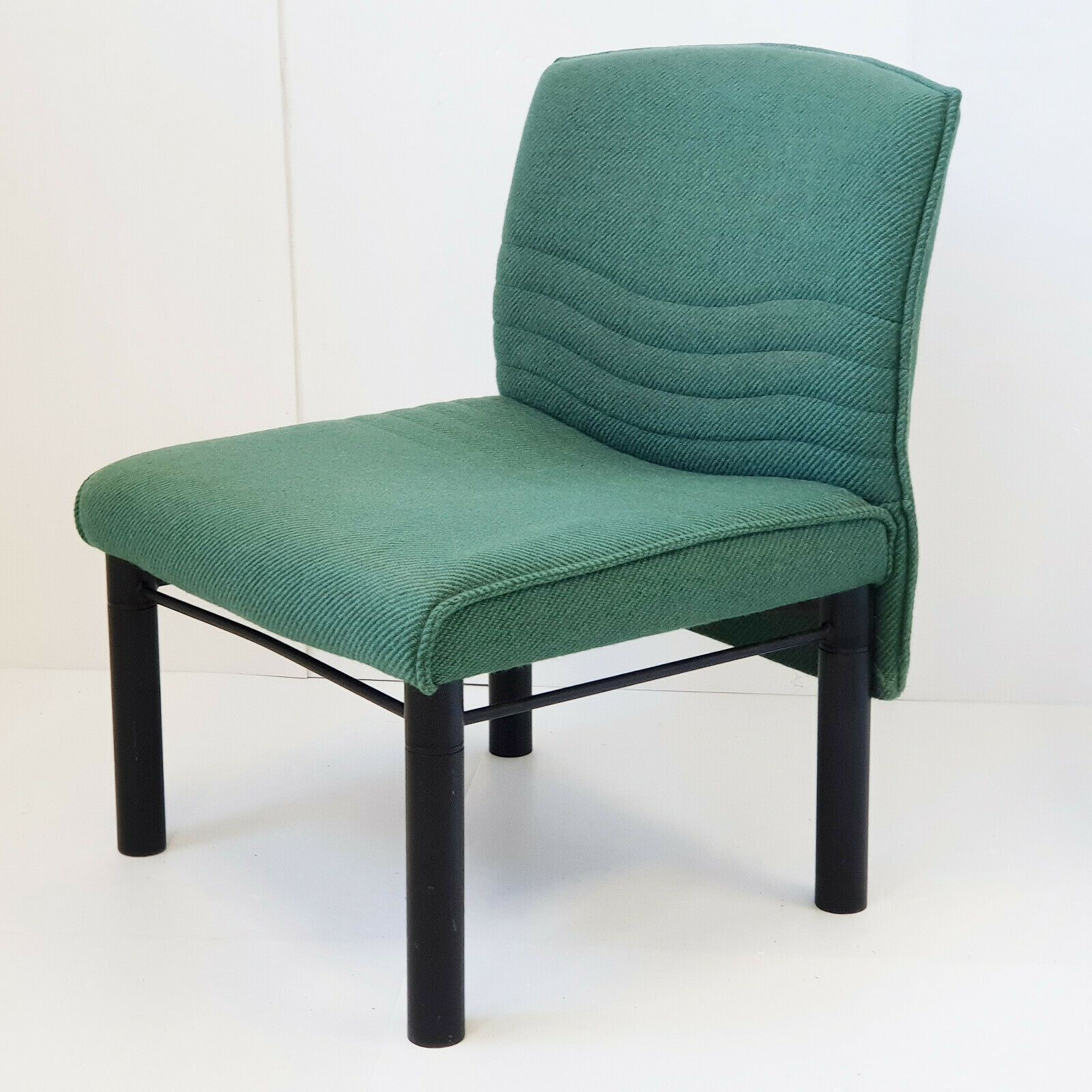 Chair Armchair Vintage 1980 In Wool & Steel 80s 1980s Model A