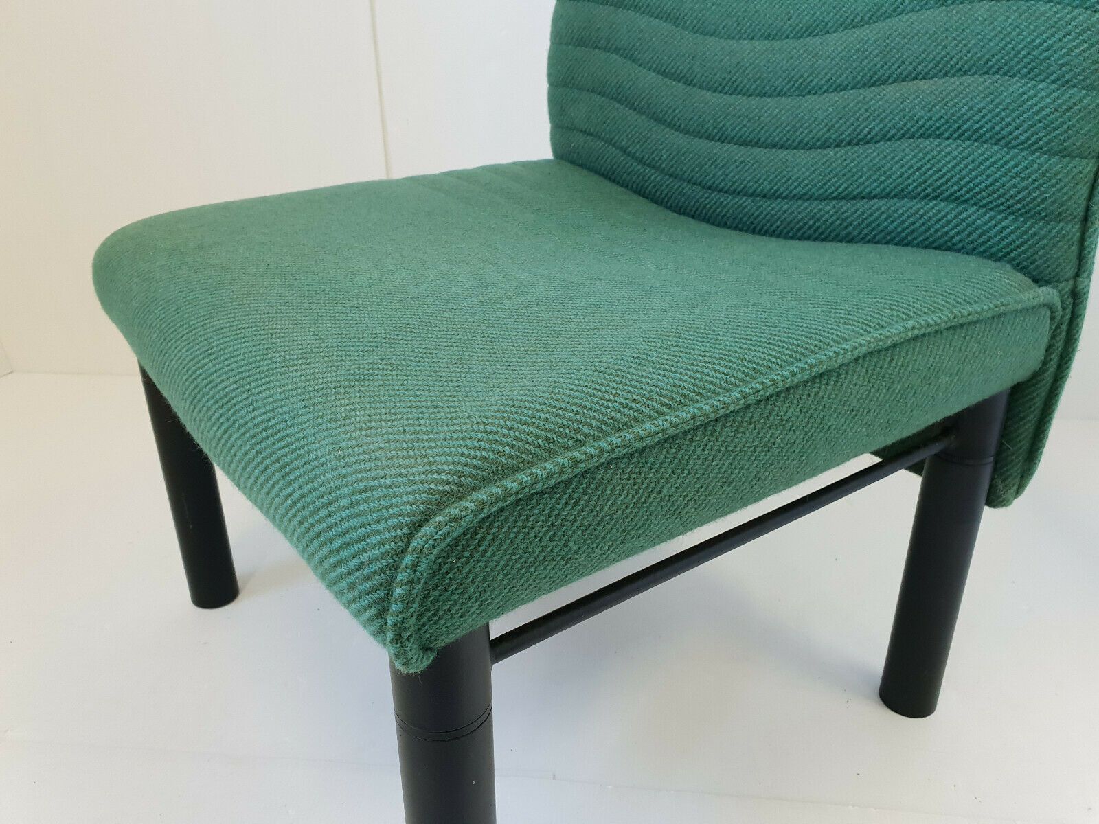 Chair Armchair Vintage 1980 In Wool & Steel 80s 1980s Model A photo Furniture