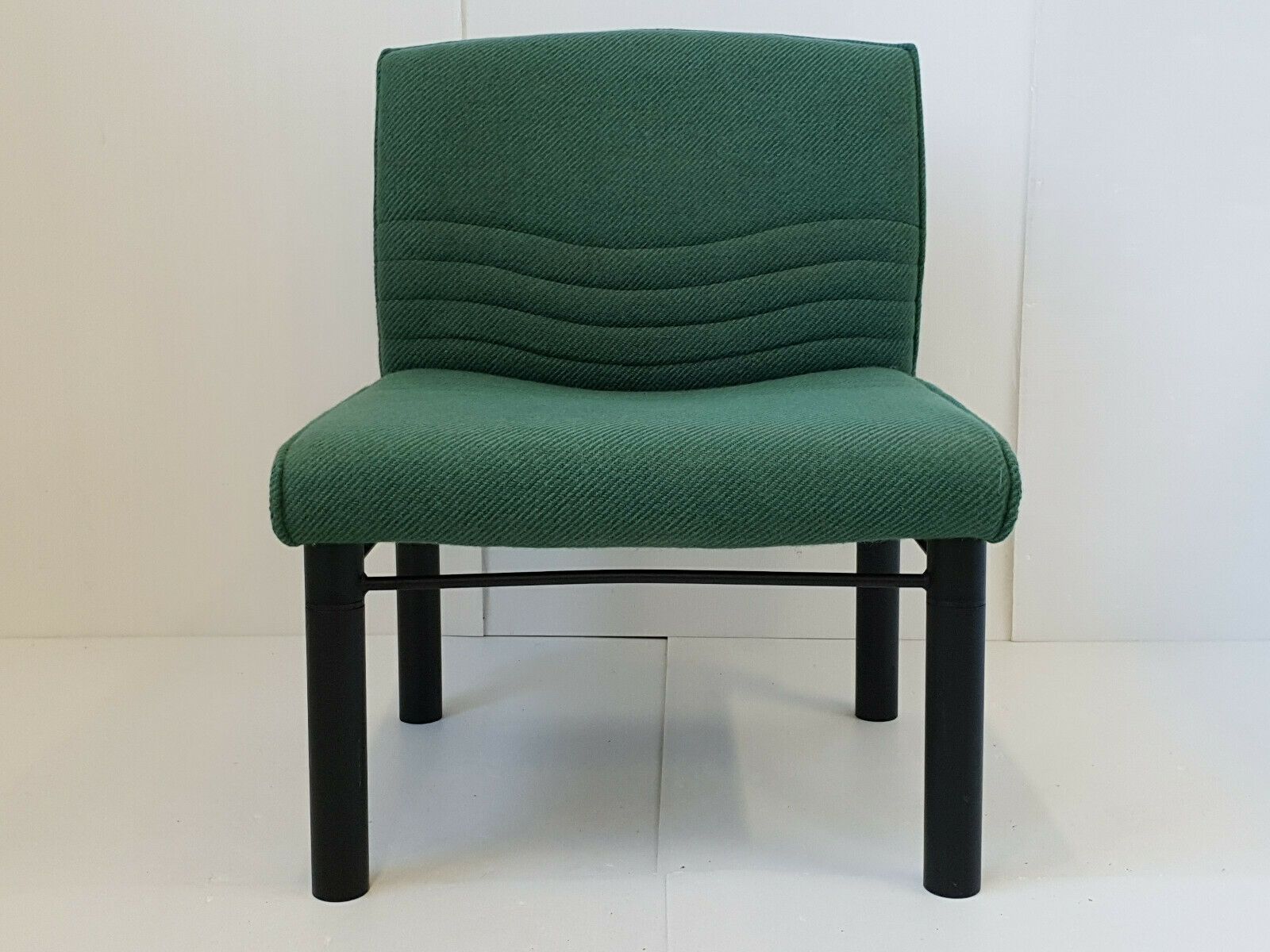 Chair Armchair Vintage 1980 In Wool & Steel 80s 1980s Model A photo vinterior