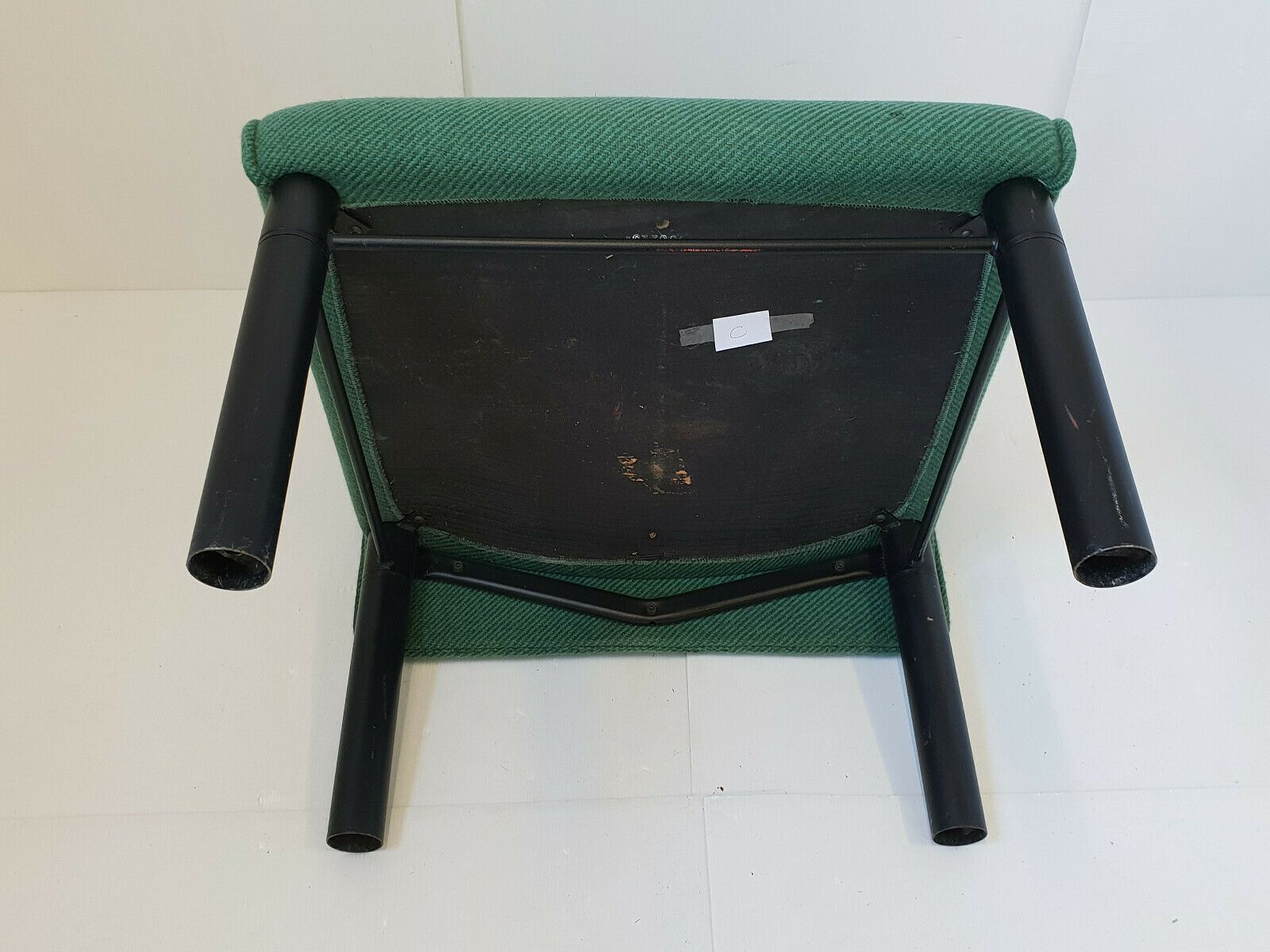 photo for sale Chair Armchair Vintage 1980 In Wool & Steel 80s 1980s Model C