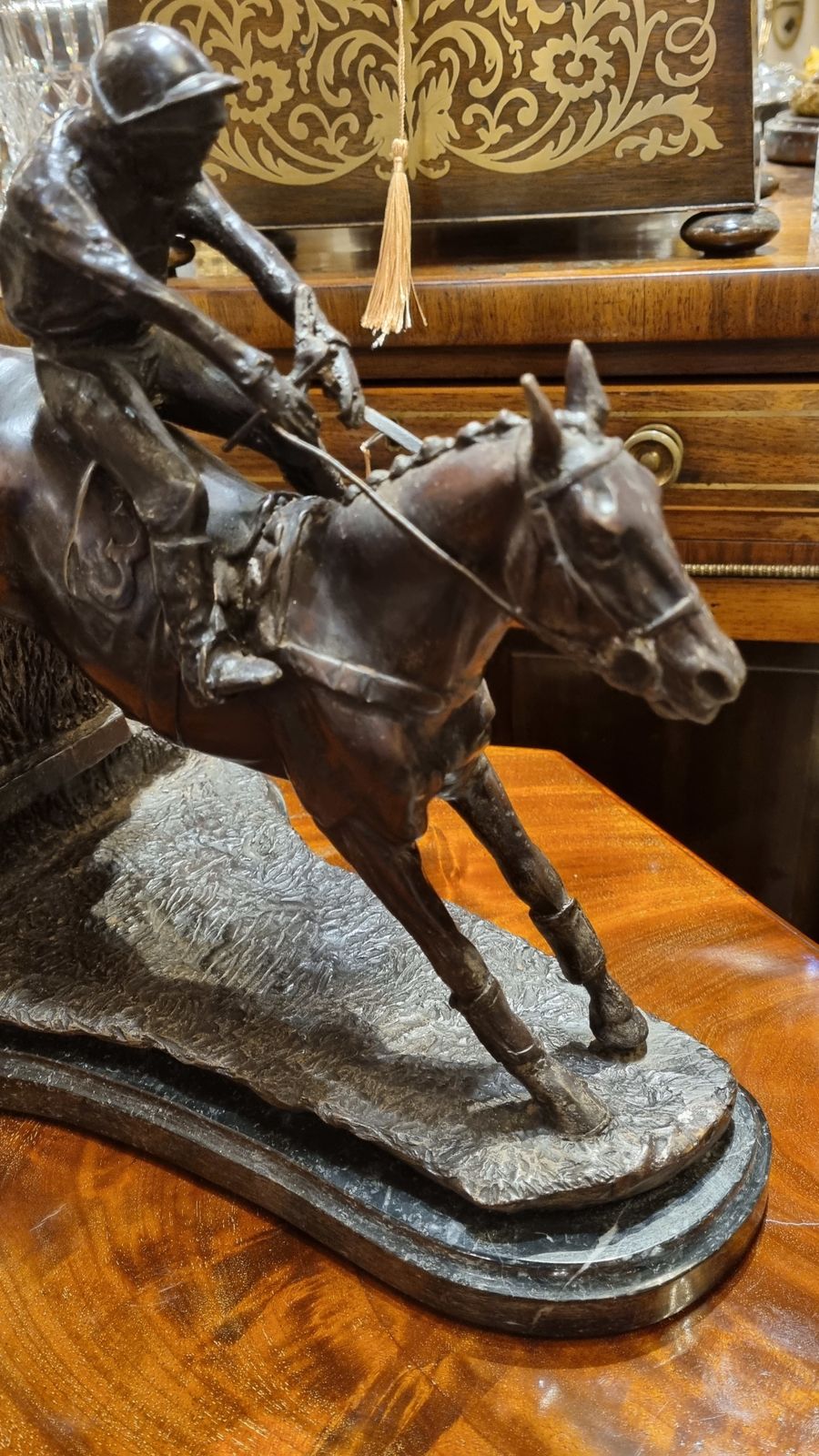 Bronze Race Horse And Jockey photo furniture