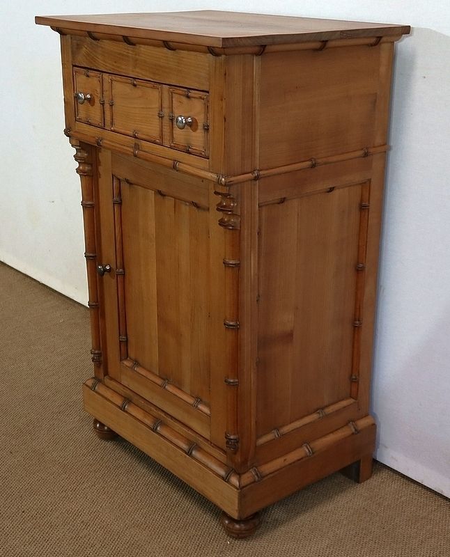 photo furniture Small Cabinet In Solid Cherry, Bamboo Style, Art Nouveau, Period 1900