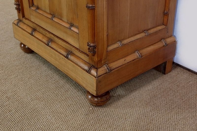 photo for sale Small Cabinet In Solid Cherry, Bamboo Style, Art Nouveau, Period 1900