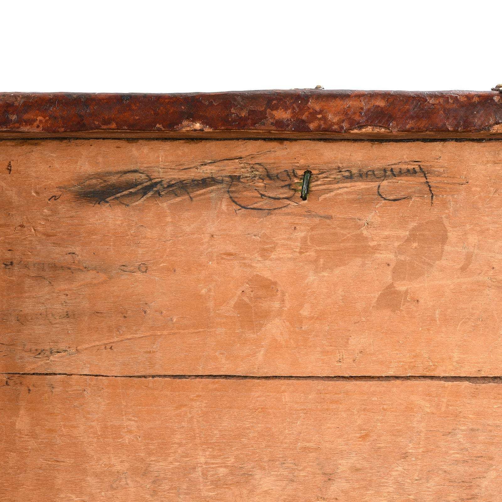 Tibetan Brass Bound Leather Trunk   19thc photo buy