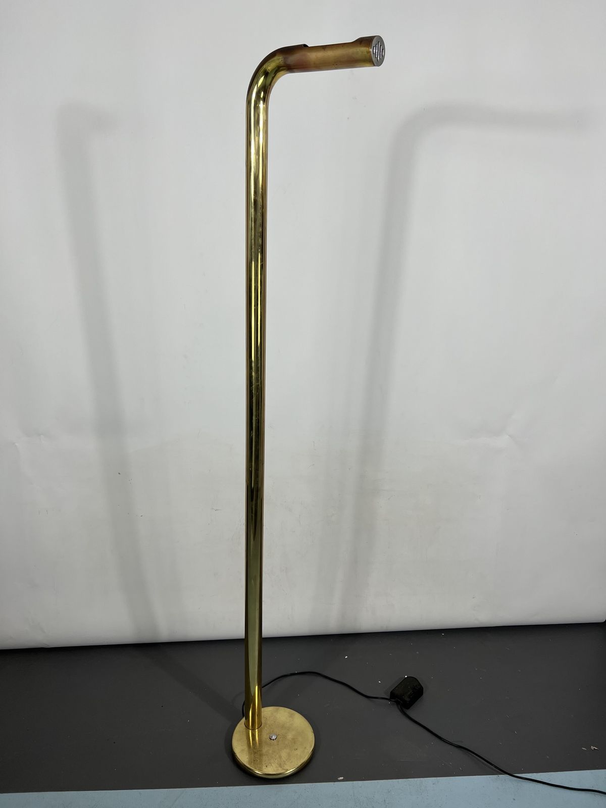 Vintage Brass Tube Floor Lamp. Italy 1970s photo vinterior
