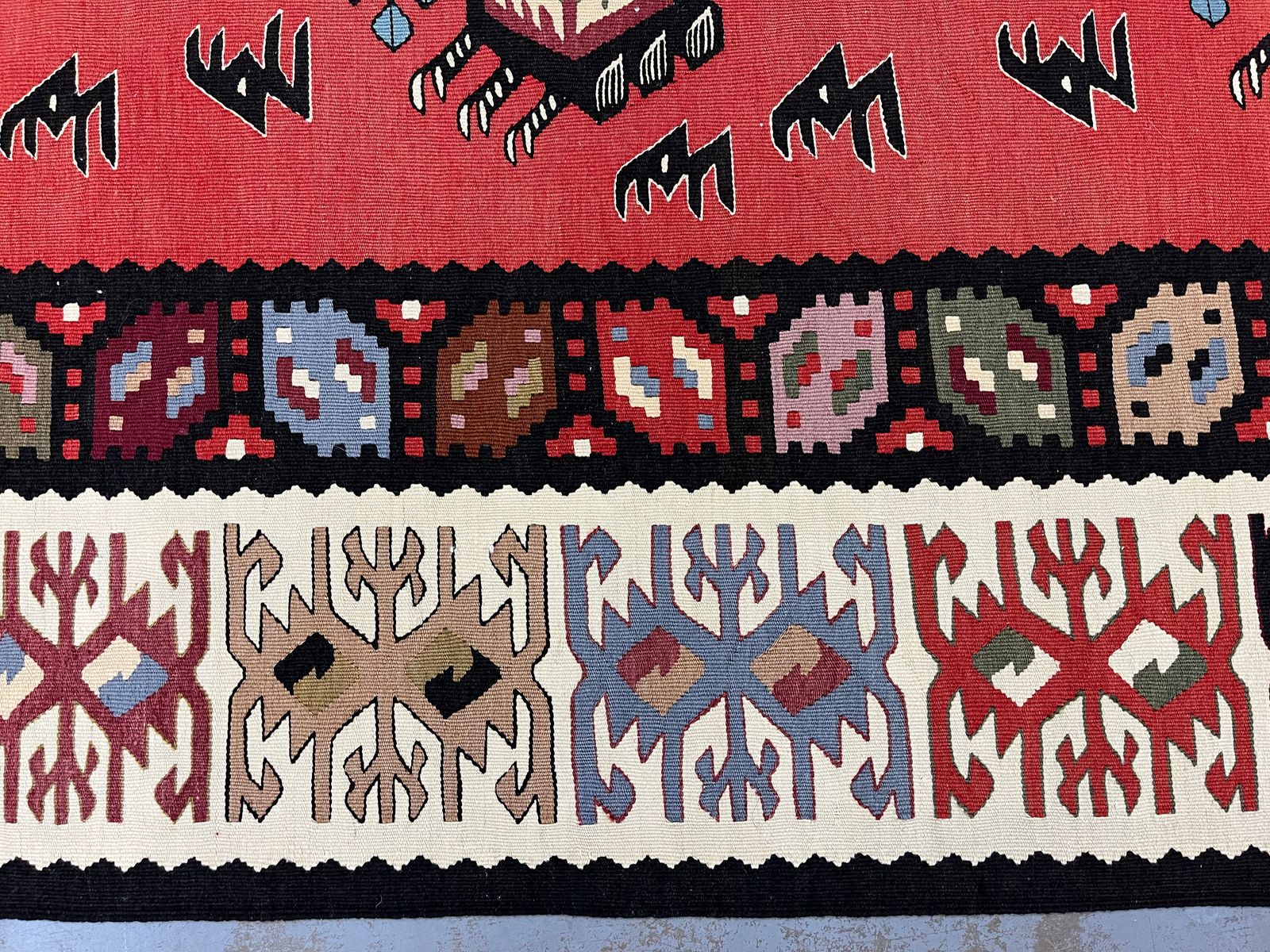 Antique Turkish Pirot Kilim Rug Handmade Flatwoven Oriental Kilim Area Rug photo for sale