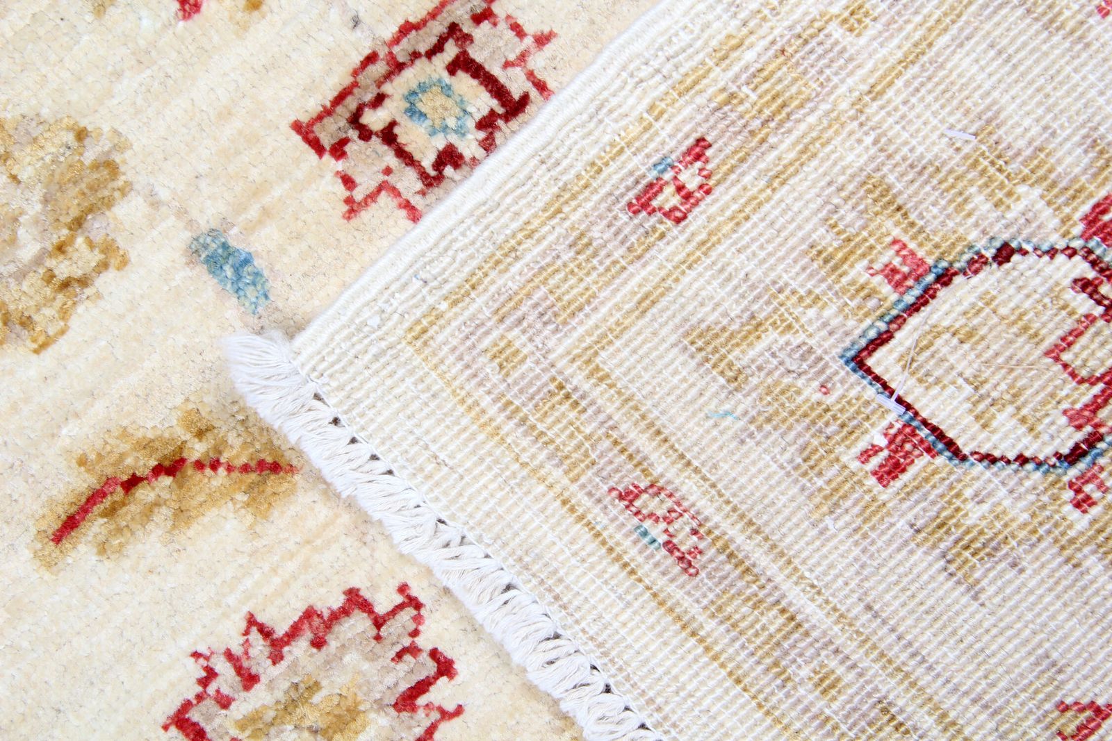 Handmade Cream Wool Ziegler Carpet Traditional Floral Area Rug photo vintage
