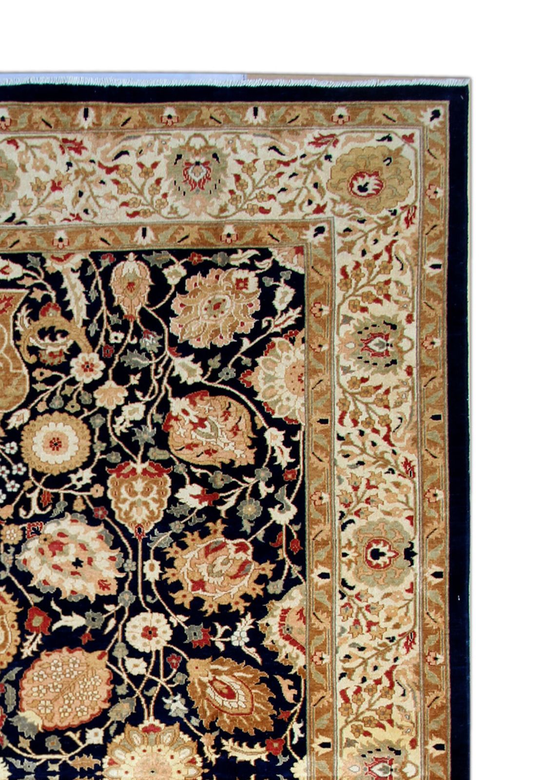 Large Ziegler Carpet Handwoven Deep Blue Wool Area Rug photo Textiles