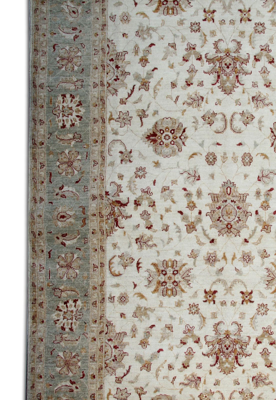 Large Ivory Zielger Rug Handwoven Oriental Floral Carpet photo 3654.0