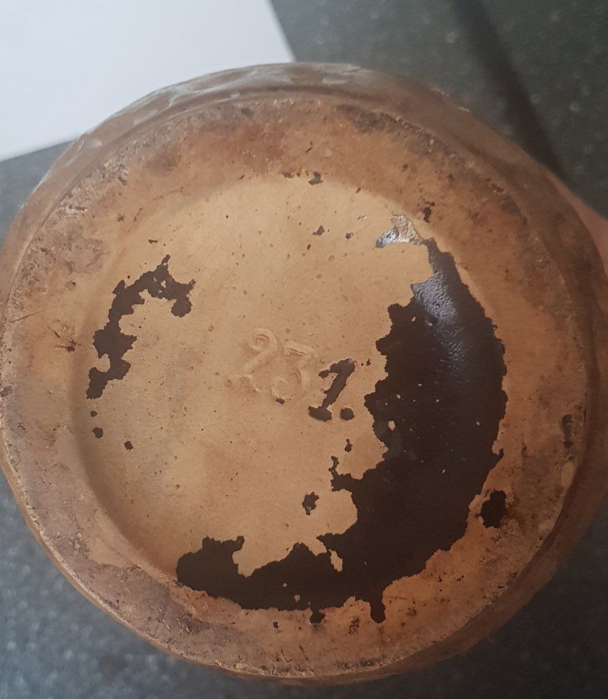 Unglazed Art Nouveau Ceramic Vase photo for sale