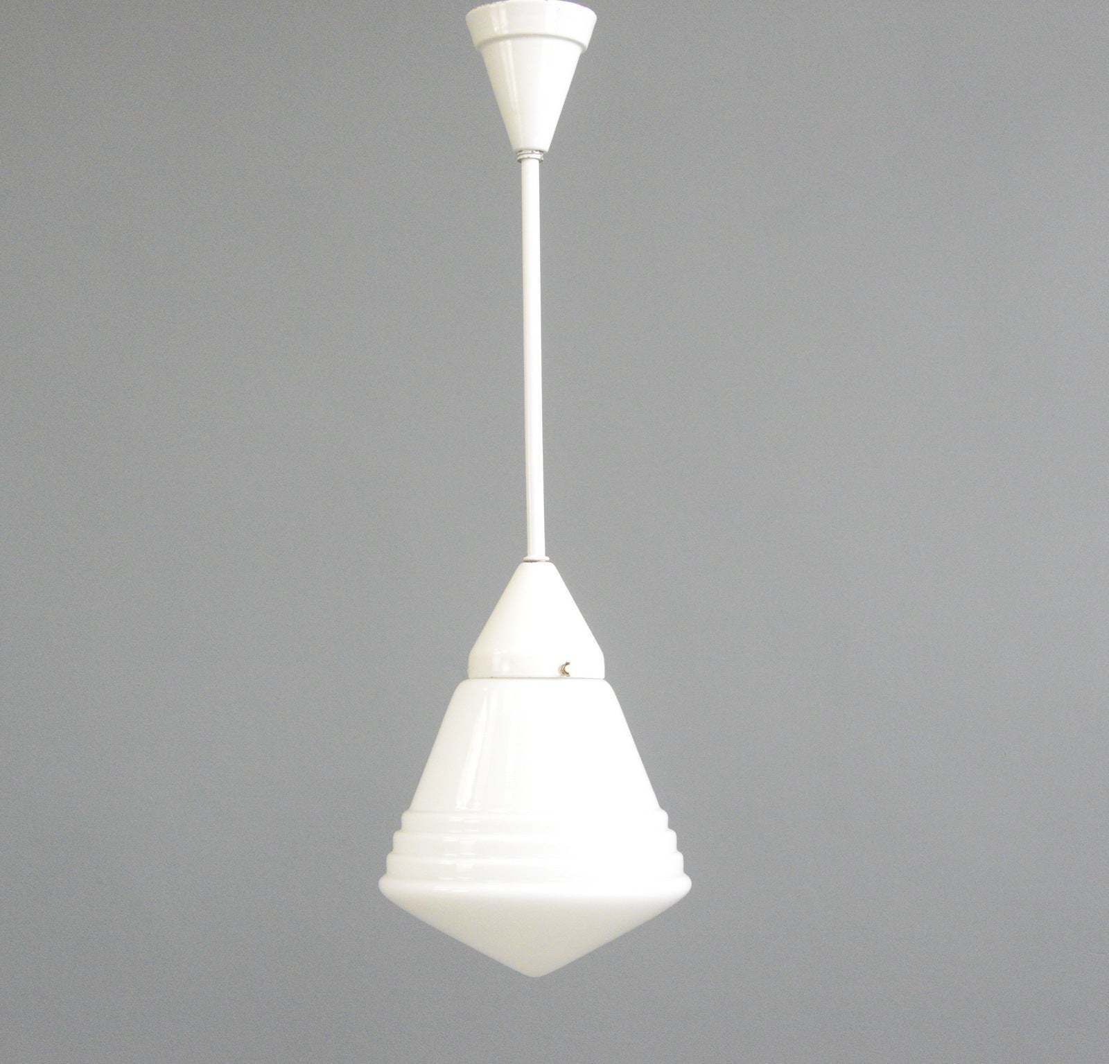 Conical Phillips Opaline Light Circa 1920s