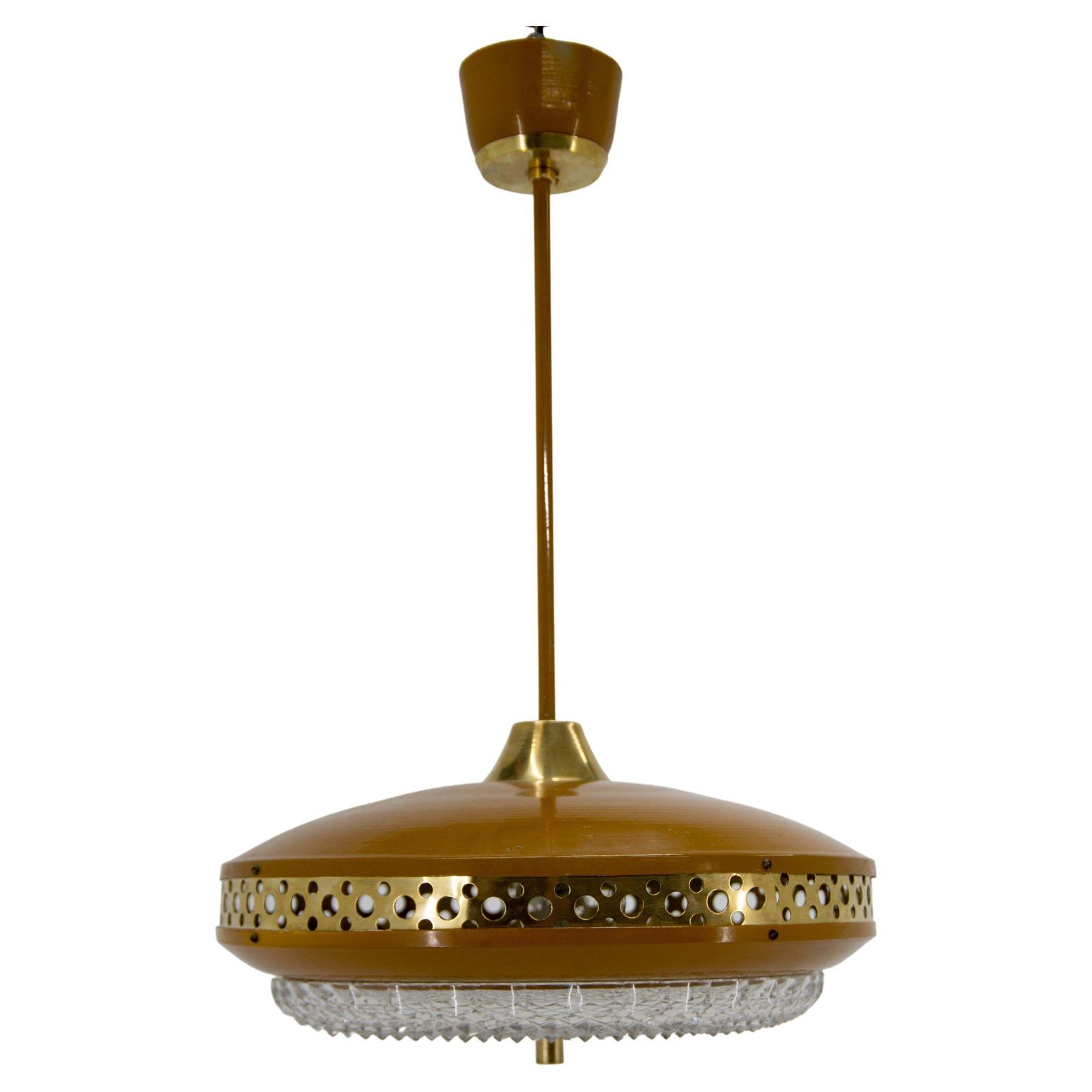 Space Age metalen hanglamp van LUDIB Bratislava, Tsjecho-Slowakije, jaren 1960