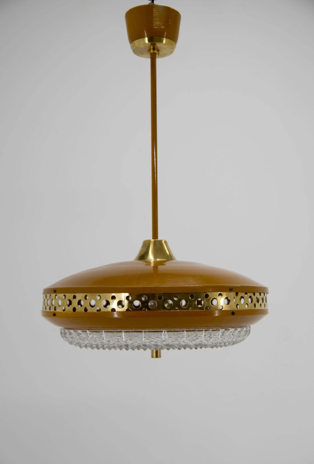Space Age metalen hanglamp van LUDIB Bratislava, Tsjecho-Slowakije, jaren 1960 photo furniture
