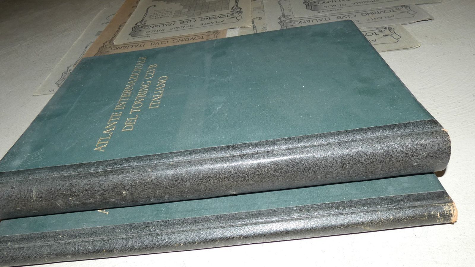 photo vintage Bond Opera Cartographic, International Atlas Of The Italian Touring Club With Dedication By Benito Mussolini, Italy 1927, Set Of 9