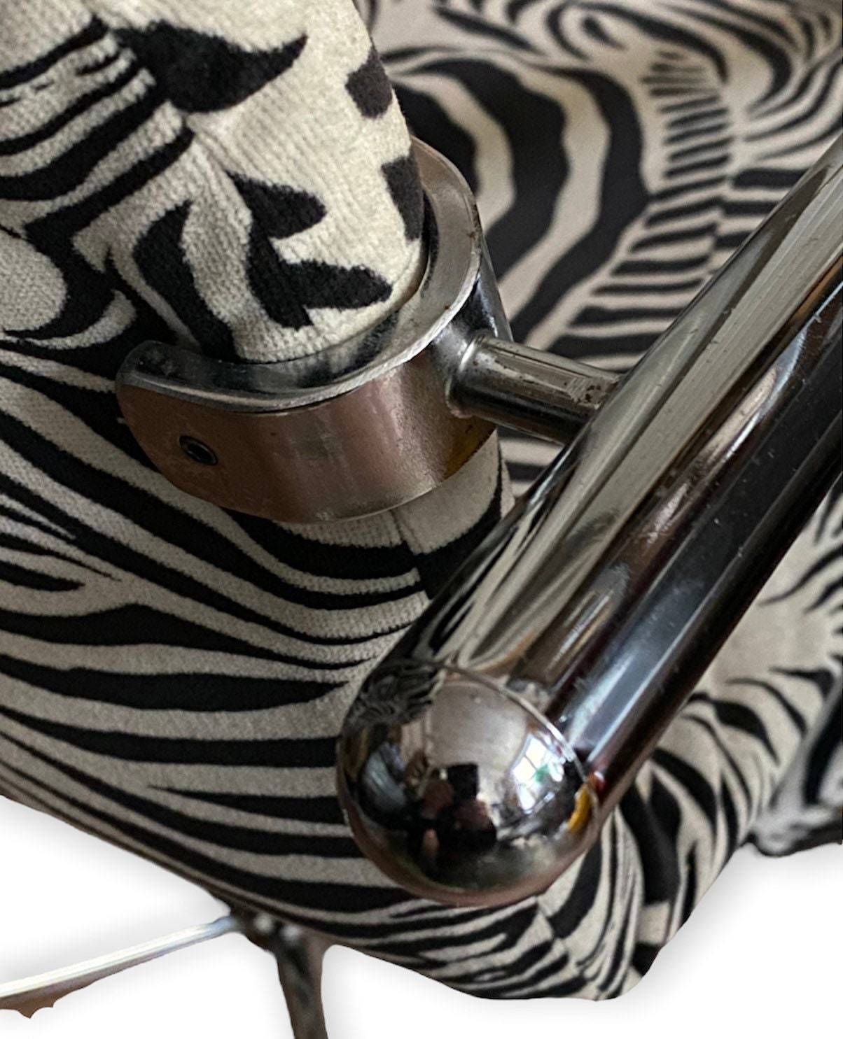 Pair Of Verner Panton For Fritz Hansen System 1 2 3 Zebra Print Chairs photo vintage