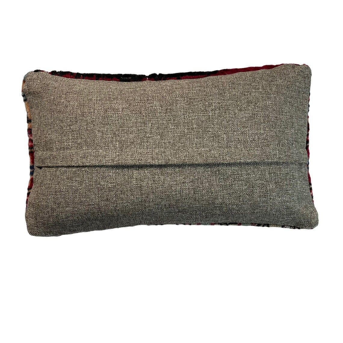 12'' X 20'' Vintage Hand Made Rug Cushion Cover, 30 X 50 Cm Decorative Rug Pillow Cover, Large Vintage Turkish Rug Cushion Cover photo for sale