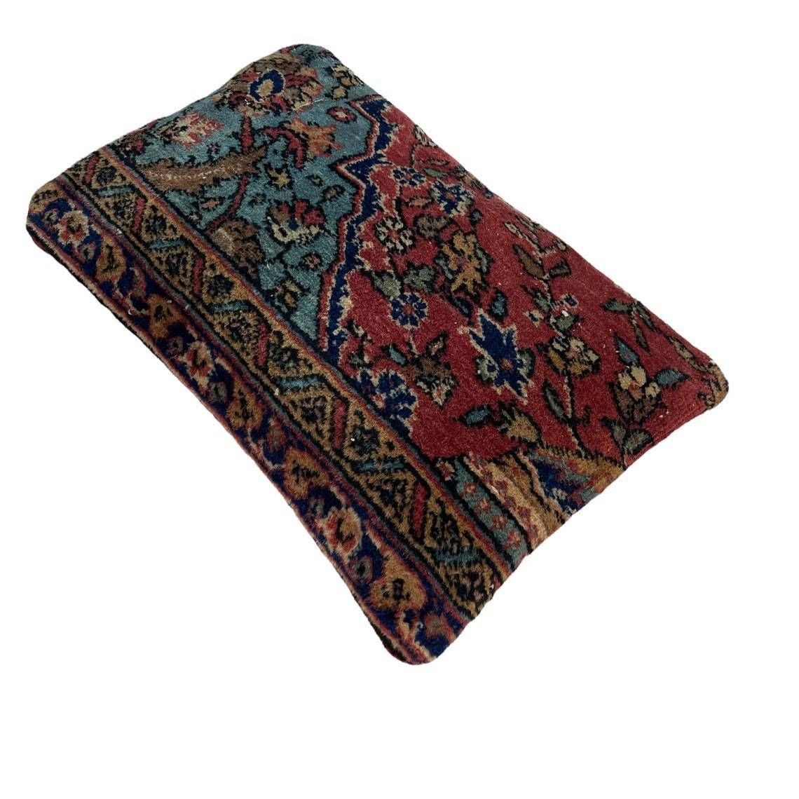 12'' X 20'' Vintage Hand Made Rug Cushion Cover, 30 X 50 Cm Decorative Rug Pillow Cover, Large Vintage Turkish Rug Cushion Cover photo furniture