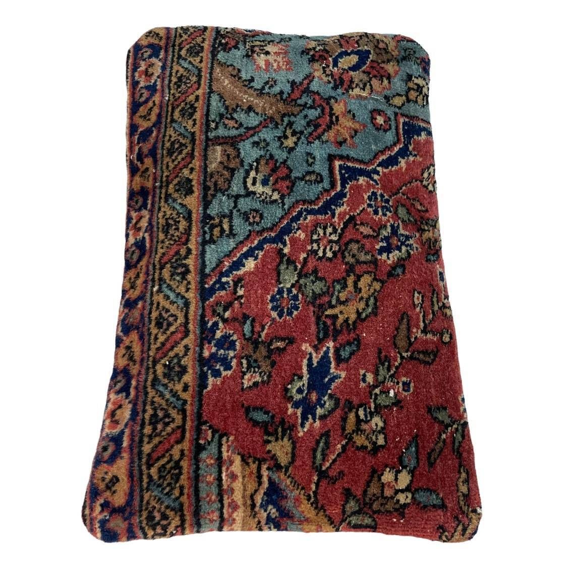 12'' X 20'' Vintage Hand Made Rug Cushion Cover, 30 X 50 Cm Decorative Rug Pillow Cover, Large Vintage Turkish Rug Cushion Cover photo 70.0
