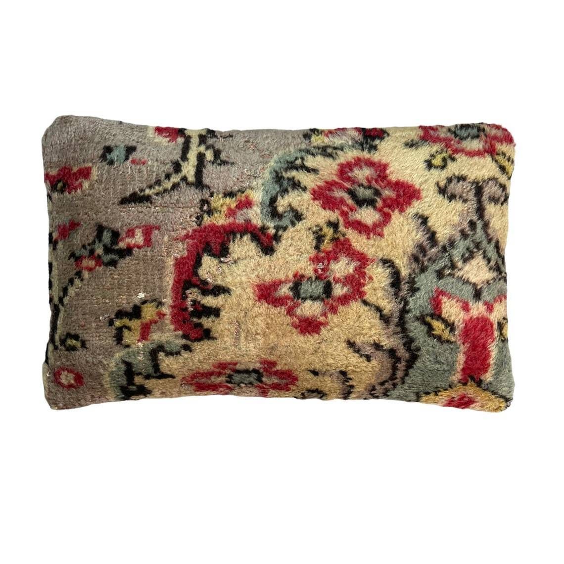 12'' X 20'' Vintage Hand Made Rug Cushion Cover, 30 X 50 Cm Decorative Rug Pillow Cover, Large Vintage Turkish Rug Cushion Cover photo vintage