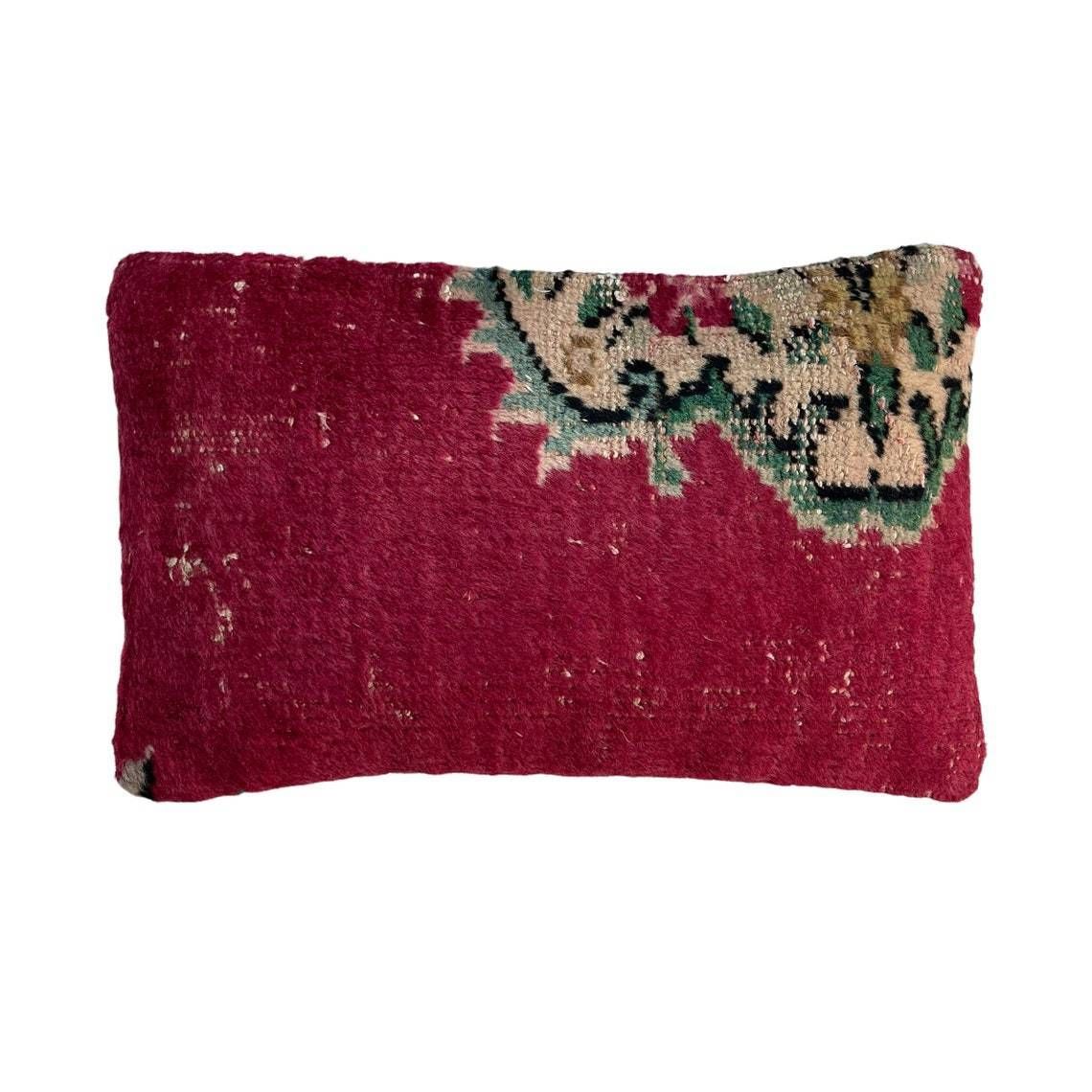 12'' X 20'' Vintage Hand Made Rug Cushion Cover, 30 X 50 Cm Decorative Rug Pillow Cover, Large Vintage Turkish Rug Cushion Cover