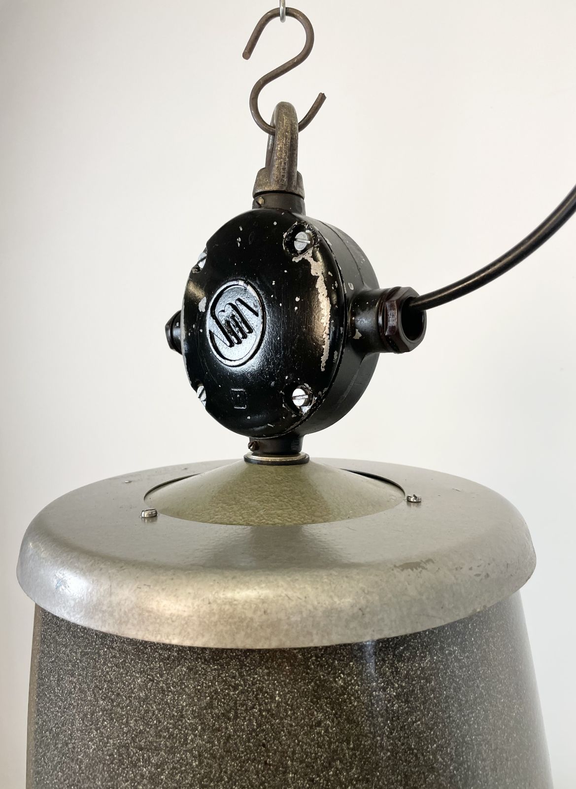 Large Grey Enamel Industrial Factory Lamp From Elektrosvit, 1960s, 29x photo buy