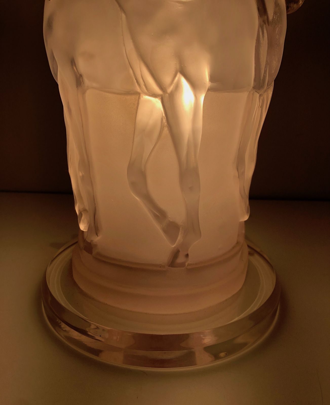 photo furniture Plexiglass Horse Lamp In The Style Of Lalique