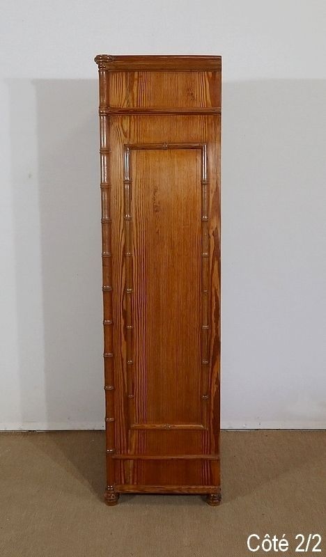 photo vintage Bamboo Spirit Semainier In Solid Pitch Pine, Art Nouveau, 1900