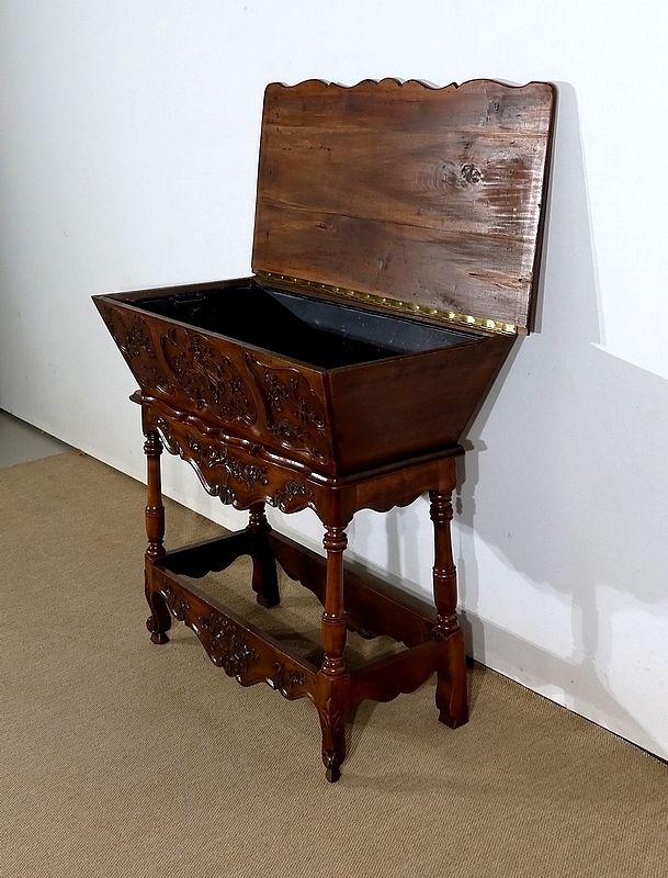 French Provencal Kneader In Solid Walnut, 19th Century photo for sale