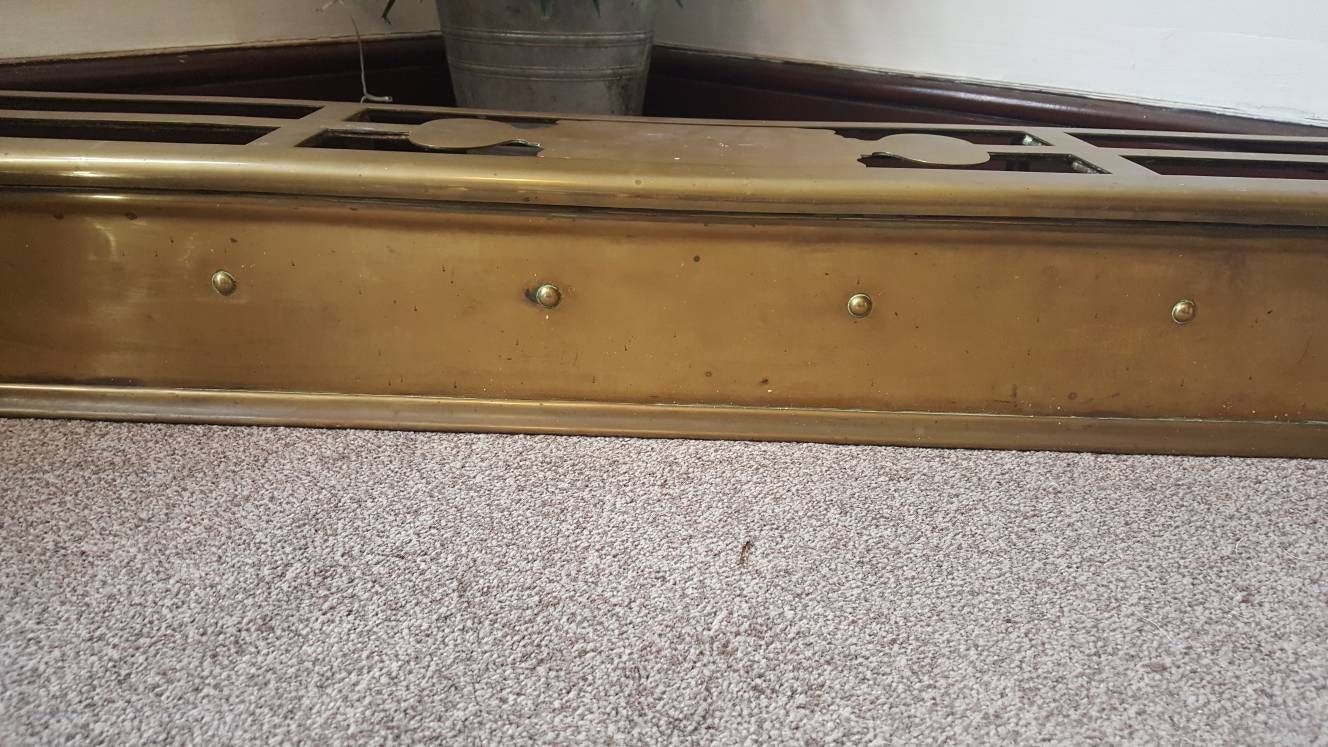Antique Fender  Late Victorian Brass Fender photo furniture