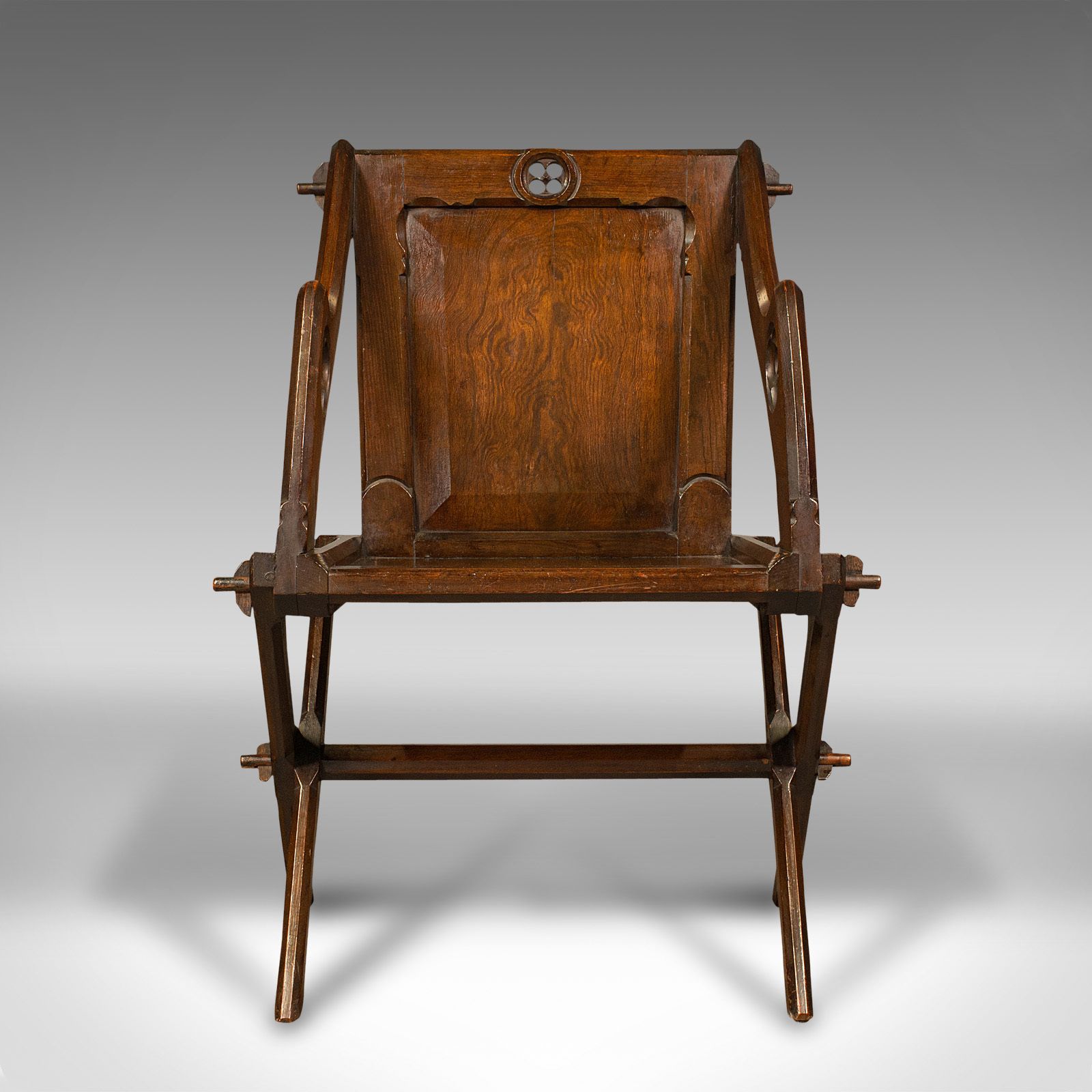 Antique Glastonbury Chair, English, Pitch Pine Armchair photo furniture