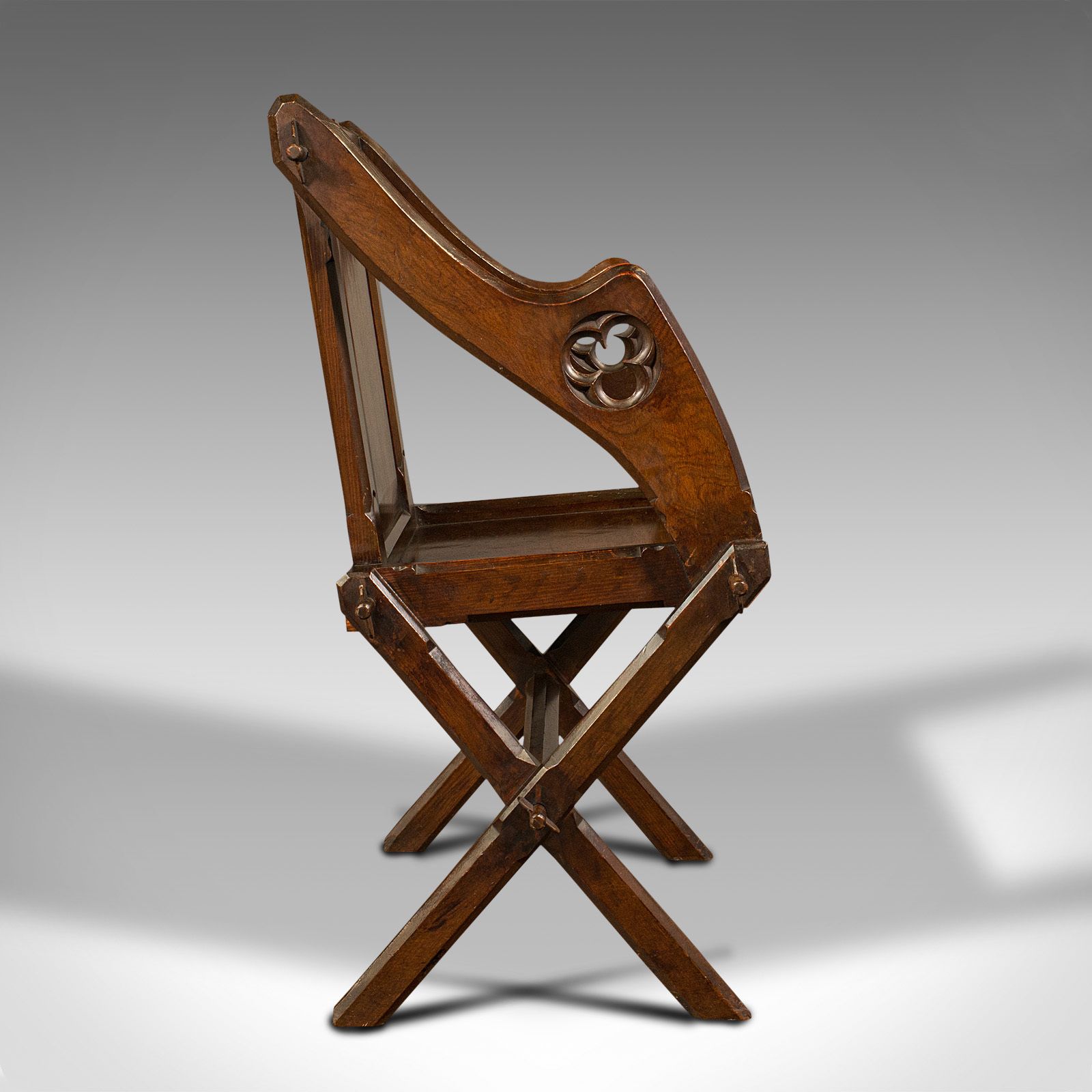 photo for sale Antique Glastonbury Chair, English, Pitch Pine Armchair