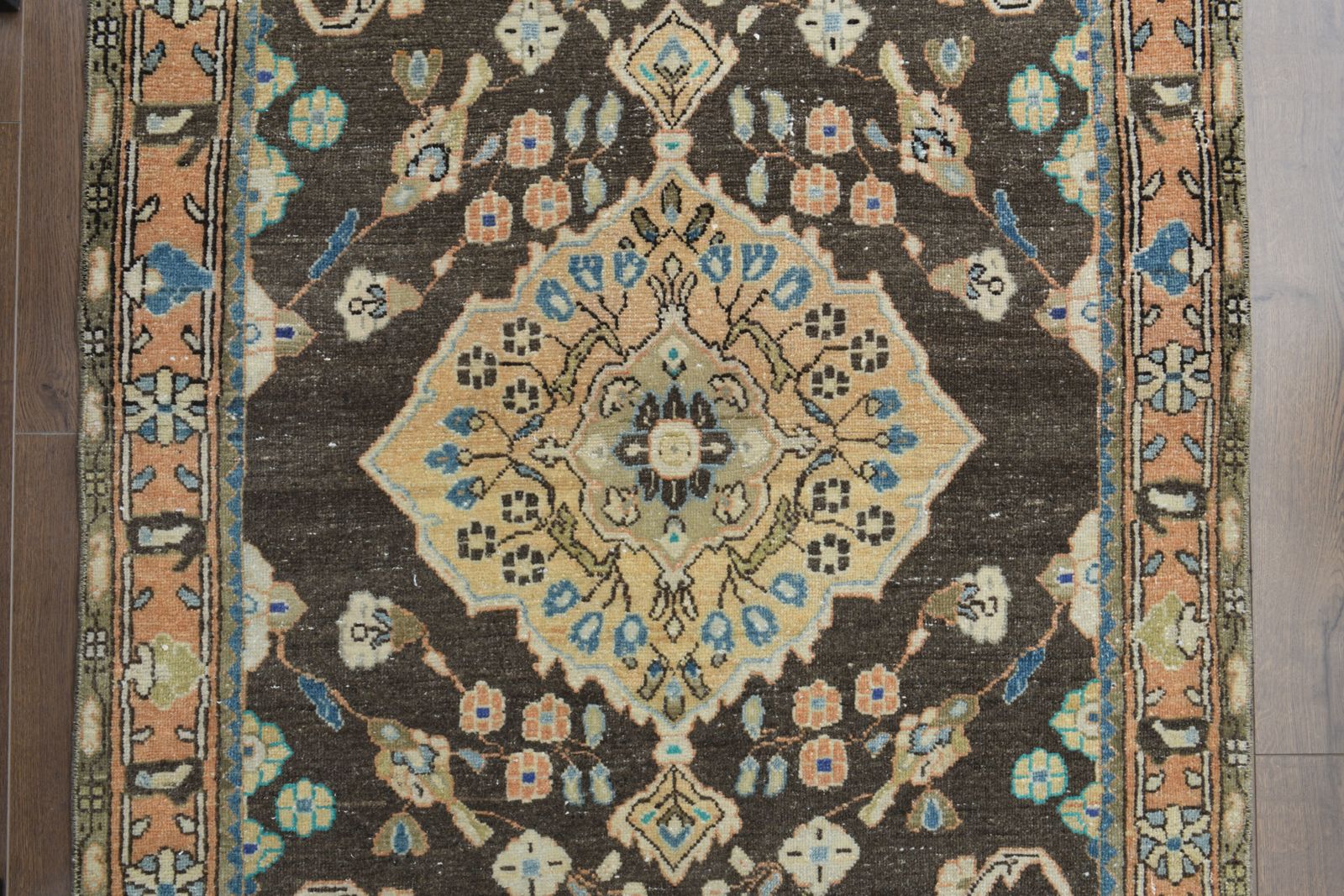 4x10 Ft   Vintage Turkish Runner, Oushak Carpet, Handmade Wool Rug, Floral Hallway Rugs, Farmhouse Decor, One Of A Kind, Made In Anatolia photo 600.0