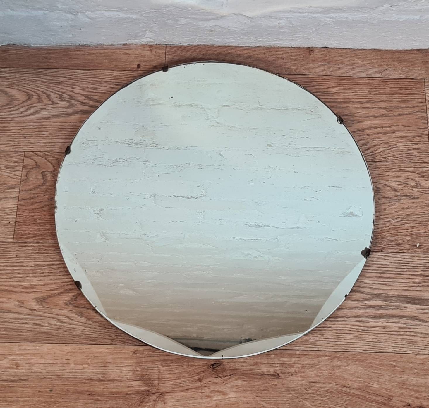 Vintage Art Nouveau Mirror With Bevelled Edges