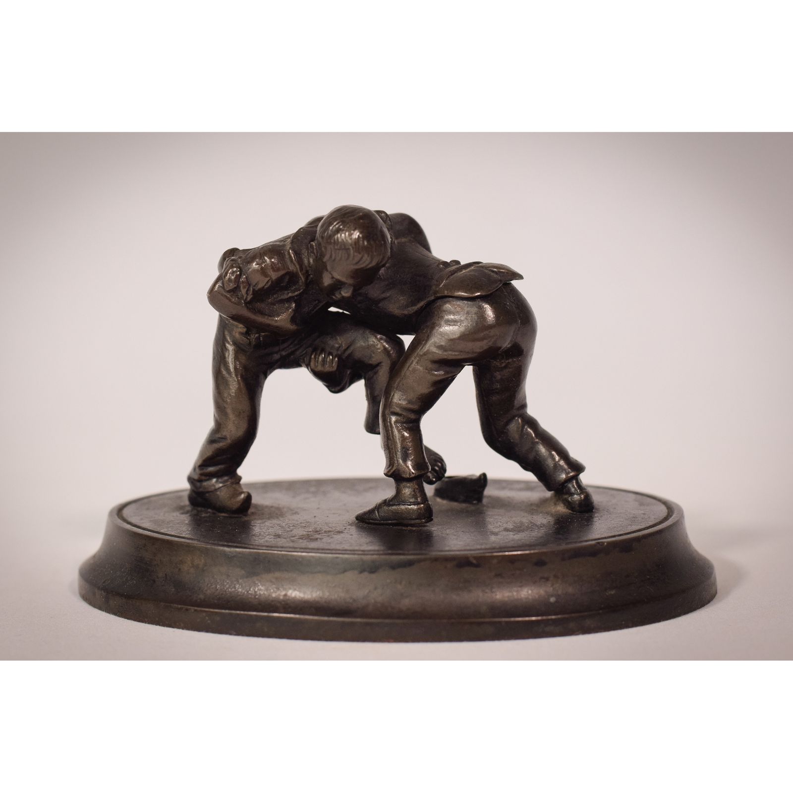Bronzen Sculptuur Van Vechtende Jongens, 19e Eeuw