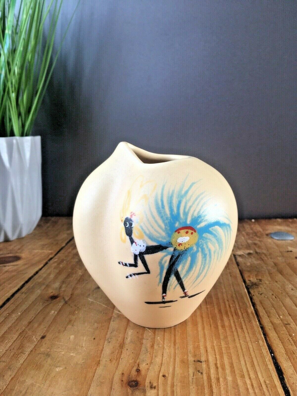 photo furniture Rare 50s Mid Century Zell Schmider Keramik West German Pottery African 4166 Vase
