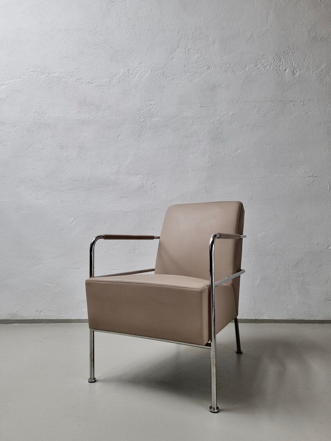 2 Leather Chrome Lounge Chairs | Cinema | Gunilla Allard | Lammhults | Sweden | 1990s photo buy
