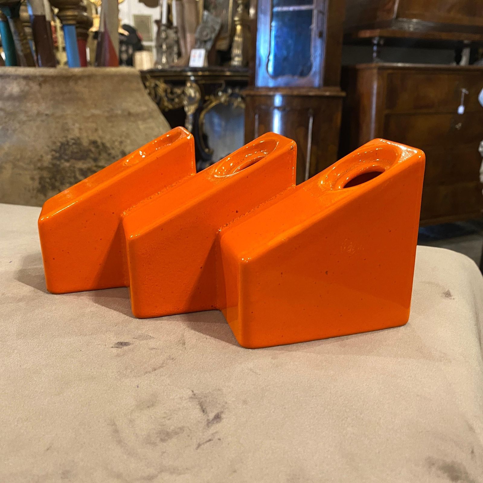 Space Age Orange Vetrochina Ceramic Vase By Il Picchio photo vinterior