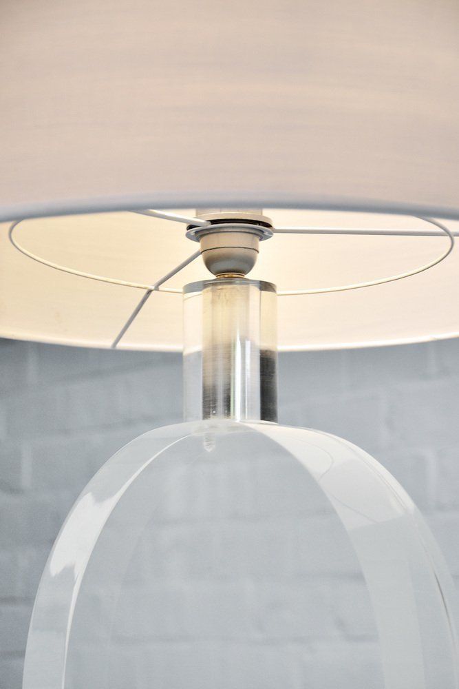 Vintage Circular Acrylic Glass Lamp By Karl Springer, 1970s photo 1116.0