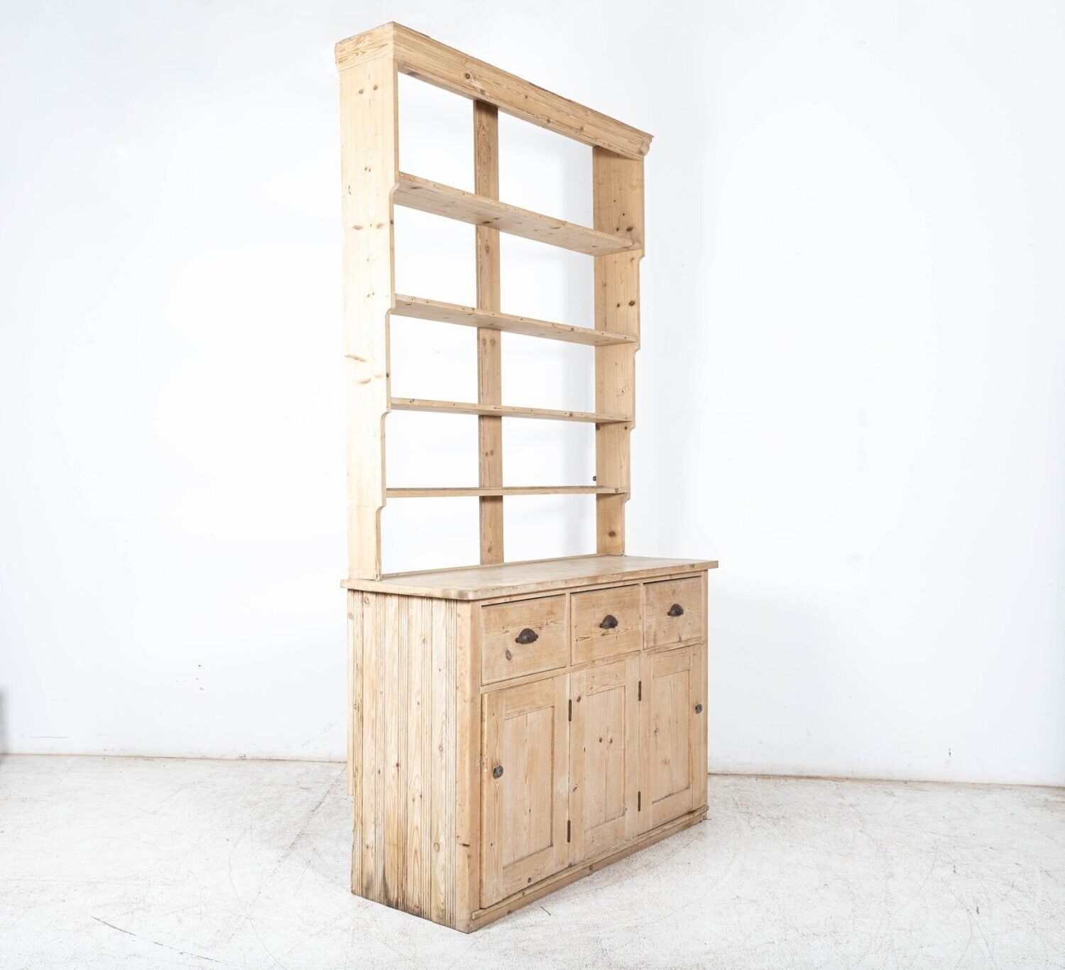 19thc English Waterfall Open Pine Dresser photo 4250.0