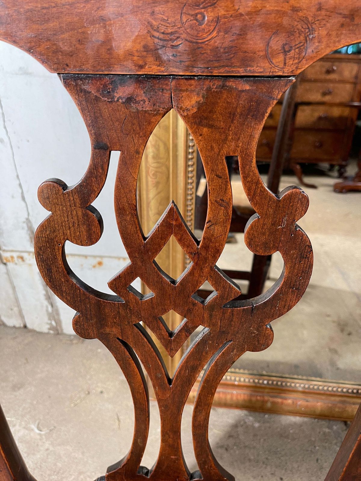 Early Antique Georgian Chippendale Side Chair Circa 1750 photo 295.0