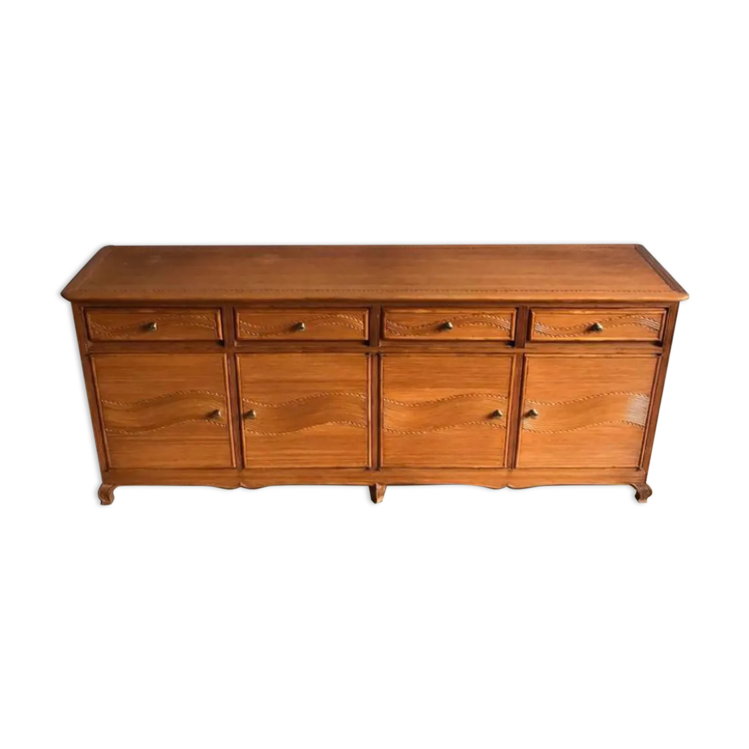 Pencil Or Split Reed Rattan Wicker Side Board Cabinet Vivial Del Sud