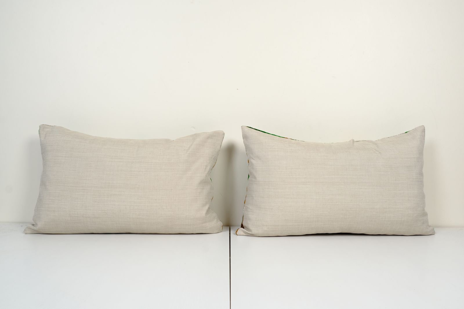 Set Of Two Ikat Velvet Pillow Cover, Pair Handmadetiger Silk Velvet Lumbar Pillow Cover, Uzbek Animal Cushion Cover 16" X 24" photo vinterior