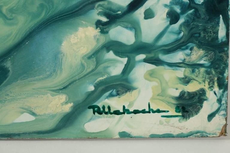 Contemporary Abstract Art Dated 1982 Signature Illegible, Painting On Hardboard photo 2227.04